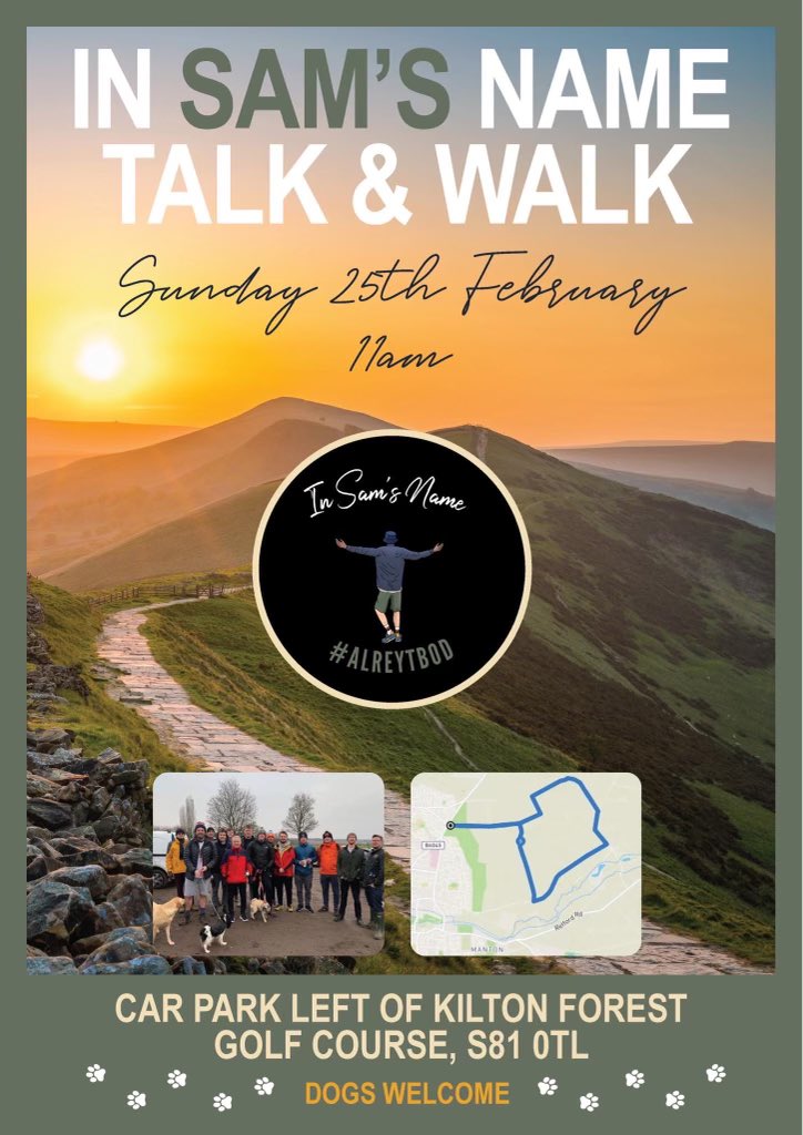 Our first walk in 2024 takes place on Sunday morning. If you’re free this Sunday why not come along and join us, dogs are welcome as well. Information about the walk is on the poster below. #mentalhealth #alreytbod #sundaystroll #bassetlaw #community #postivity