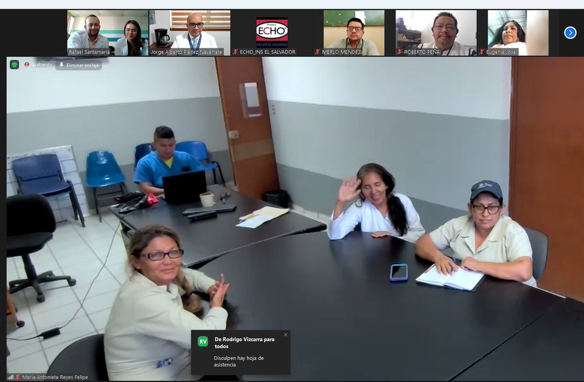 INS_ESV's tweet photo. Médicos del departamento de Infectología del Hospital de Niños Benjamín Bloom, de la Unidad de la Niñez y del INS, en #TeleECHO del Programa de Infectología Pediátrica, ampliaron sobre las enfermedades exantemáticas prevenibles por vacunas, específicamente, sarampión y rubéola. https://t.co/YW6jCus9Nr