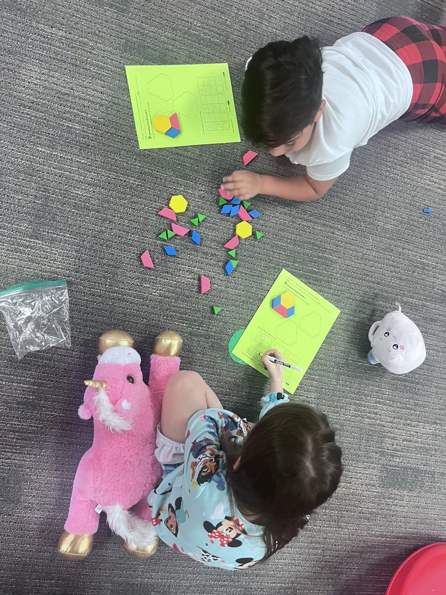 Doing our Bridges Pattern Block Puzzles.    Figuring out what shapes we can use to make other shapes.  <a href="/HumbleISD_SWE/">Summerwood Elementary</a> <a href="/HumbleElemMath/">Humble ISD Elementary Math</a>