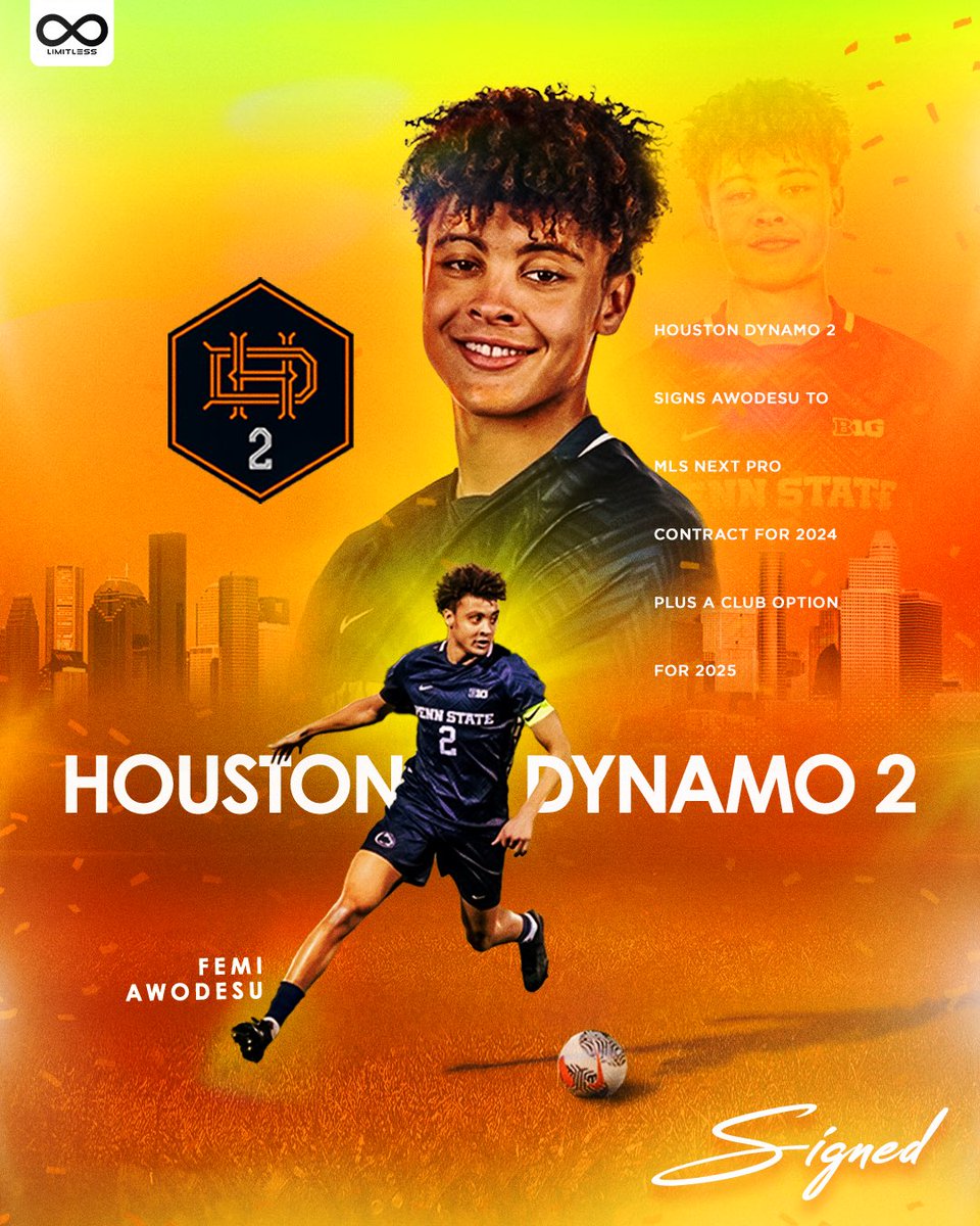 Welcome to H-Town 🤘 Congrats to our guy for signing a professional contract with @houstondynamo2! ♾️ | #ForAthletesByAthletes