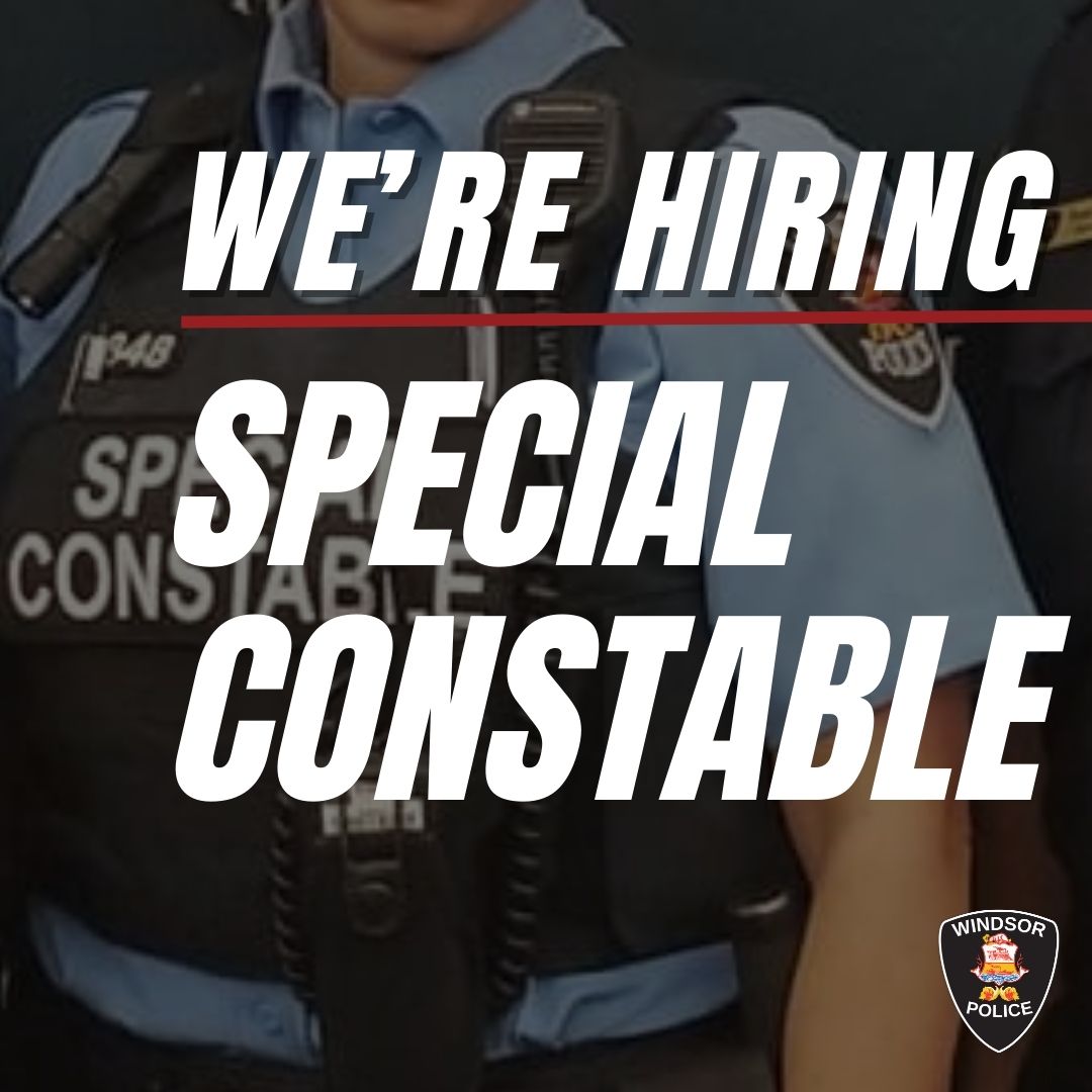 We’re hiring a Special Constable! Looking for a rewarding career serving your community? Learn more and apply to become a Windsor Police Special Constable at the link below. windsorpolice.ca/careers/job-op…