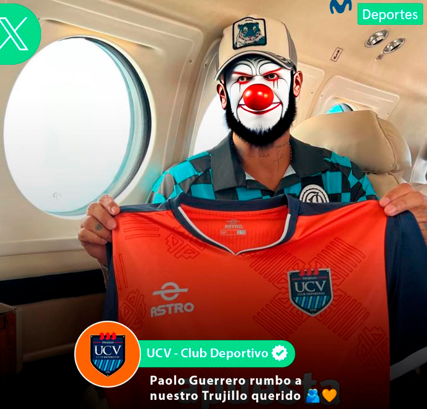 rakso3's tweet photo. Paolo Guerrero 🤡 https://t.co/uISOUmUCsm