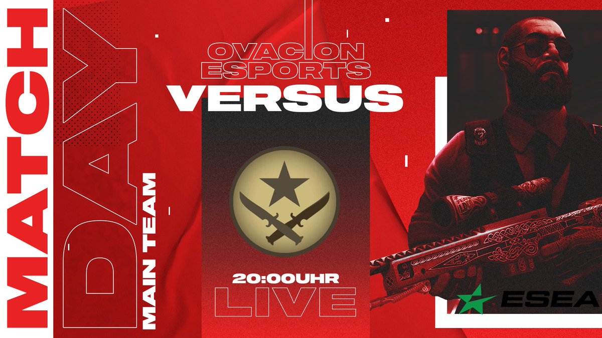 #MatchDay 

Nach einer Niederlage im letzten <a href="/ESEA/">ESEA League</a> Inter Game will das Mainteam heute gegen Pirates eSports einen Sieg holen! 

🆚Pirates eSports
➡️ESEA Intermediate
🕗20:00Uhr
📺twitch.tv/ovacionesports