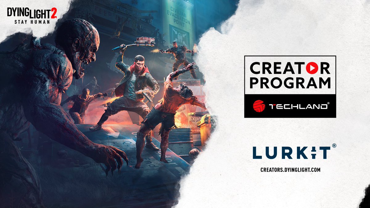 DyingLightGame's tweet photo. Hello Creators! 👋
We would like to announce the start of our Techland Creator Program in collaboration with @LURKITcom for creators all over the world!
If you want to help us shape the future of Dying Light 2 and beyond, apply now!

📝 https://t.co/I5ueWaIcgN https://t.co/UL145gqACH
