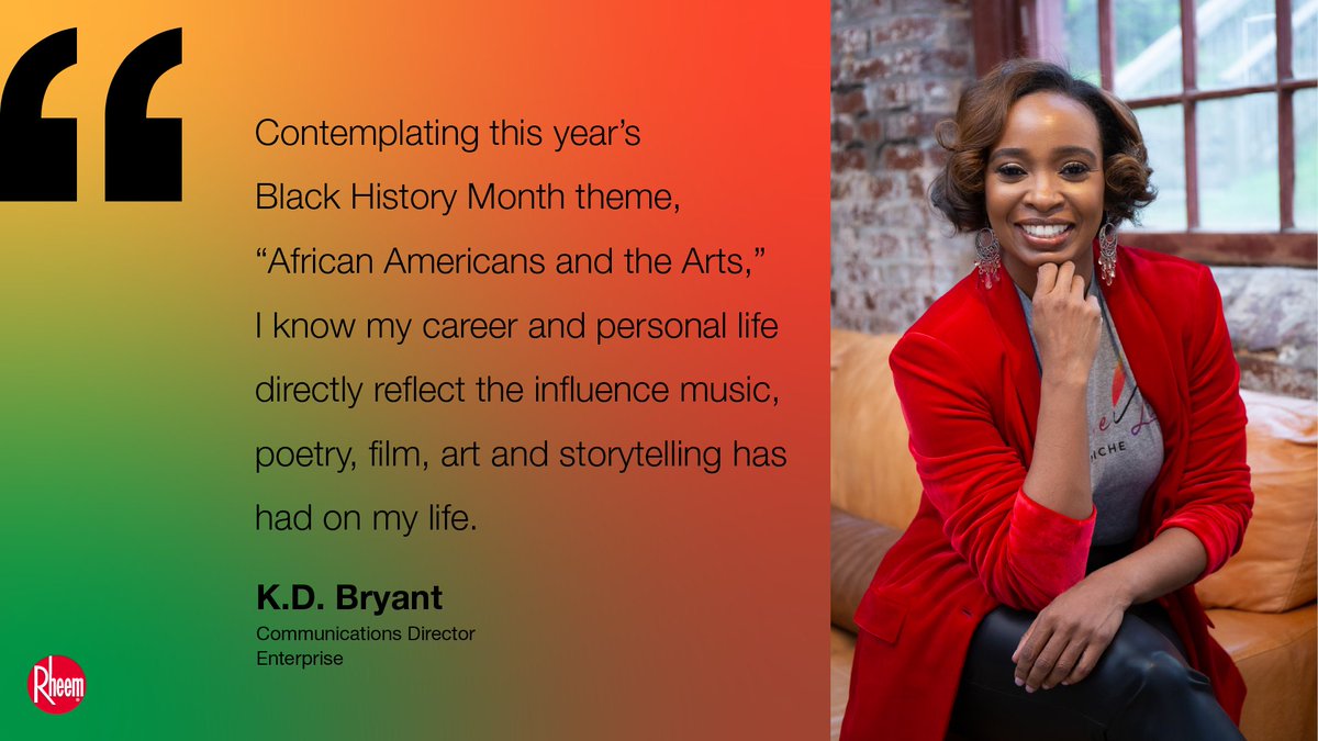 Read more about KD Bryant and how the celebration of Black History Month has influenced her life and artistic passions: rheem.com/thought-leader…. #BlackHistoryMonth