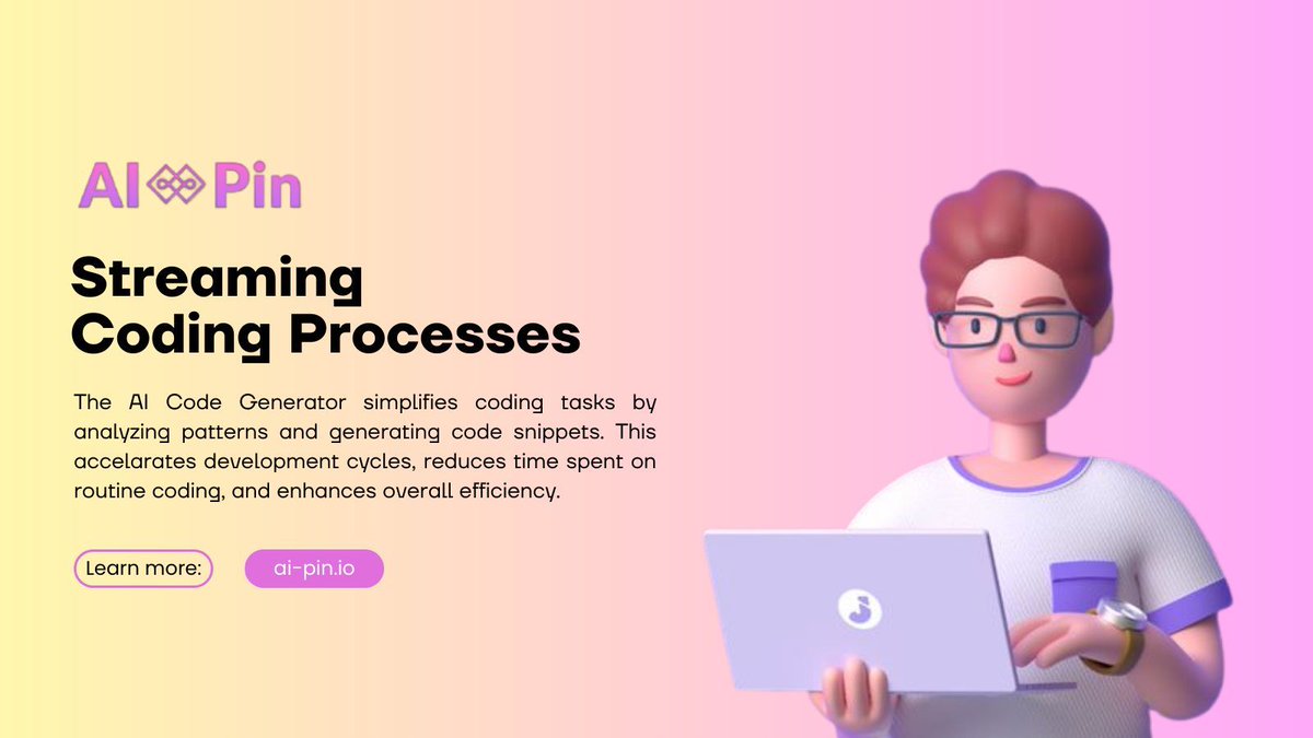 Revolutionize your coding experience with Streaming Coding Processes! 🚀

Our AI Code Generator analyzes patterns, swiftly generating code snippets. This not only accelerates development cycles but also, elevating overall efficiency.

🔗 ai-pin.io

#AICoding #AIPIN