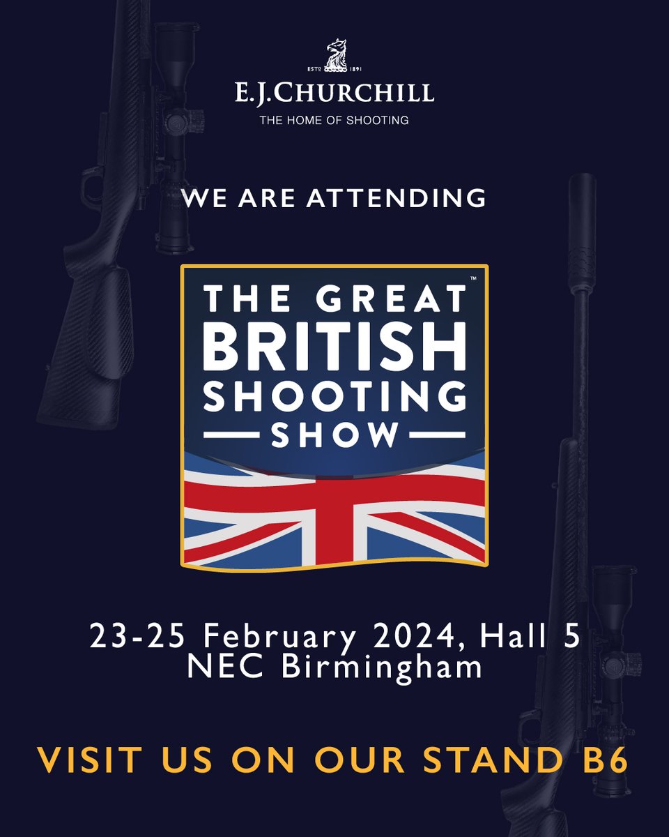 📅 THIS FRIDAY, come and visit us at The Great British Shooting Show! @thegreatbritishshootingshow will take place at Hall 5, NEC Birmingham, from Friday, February 23rd, to Sunday, February 25th. Come and say hi to the EJC team on stand ‘B6’! We can't wait to see you all there!