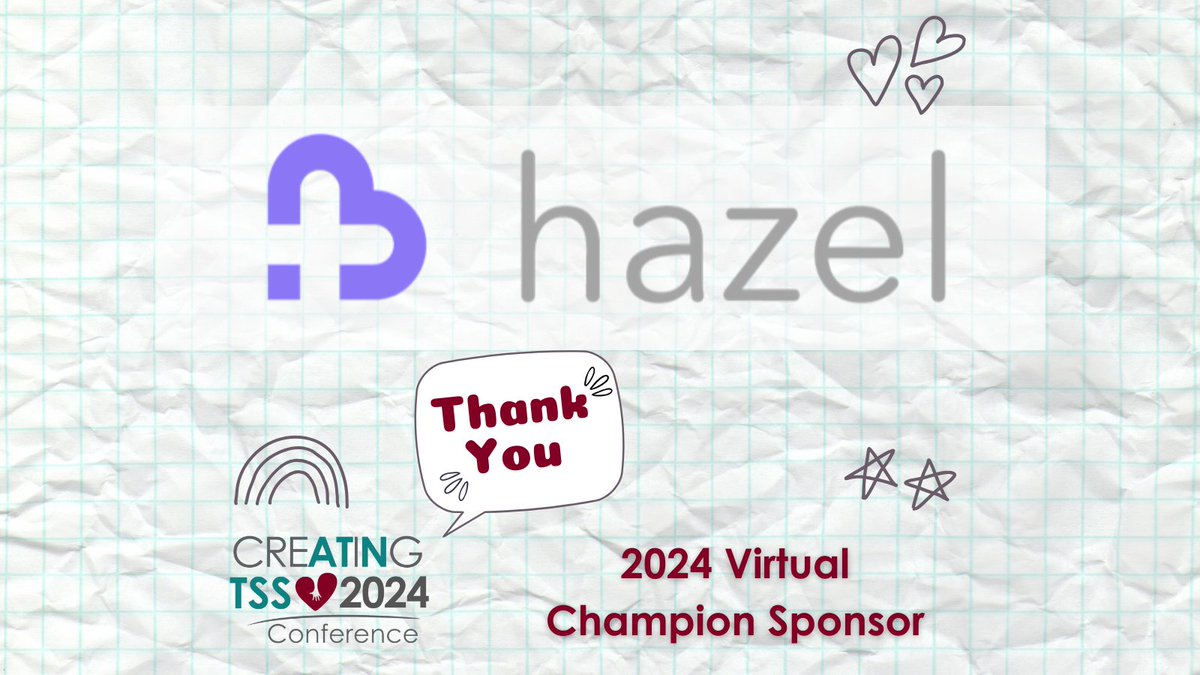 Thank you to @HazelHealthInc, a virtual #TSS2024ATN sponsor. Hazel Health "partners with schools and families to provide high-quality virtual physical and mental health care that helps students stay engaged in learning."
Learn more about Hazel Health here: hazel.co