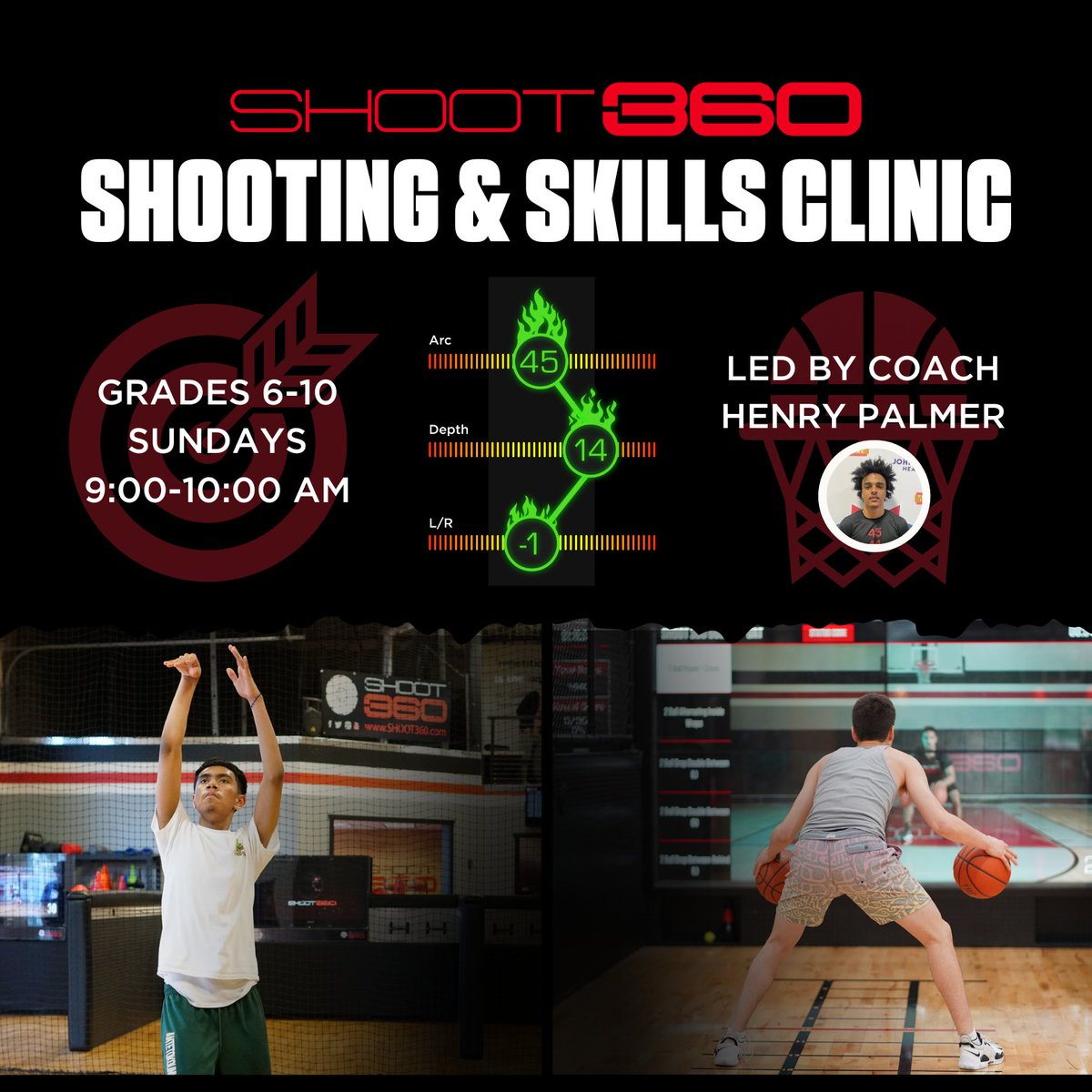 🌤️ Start your Sundays with our Shoot 360 Shooting &amp; Skills Clinic, starting on February 25th! 

🏀 Learn from a college basketball player and get a step ahead with pro-level technology. 

🔗 Click the link in our bio for more info. 🌐