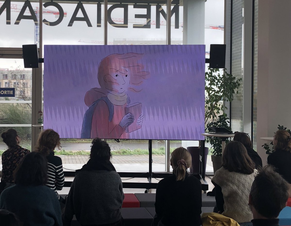 EstellePrusker's tweet photo. Les étudiants @audencia et salariés du #Mediacampus découvrent le court-métrage d’animation « Drôles d’Oiseaux » nommé aux César 2024. Une œuvre réalisée par Charlie Belin et une équipe de 10 personnes hébergées pendant 9 mois au #Mediacampus au sein de @LIncroyableStud 👏🏻👏🏻👏🏻 https://t.co/I1P53mPY7d