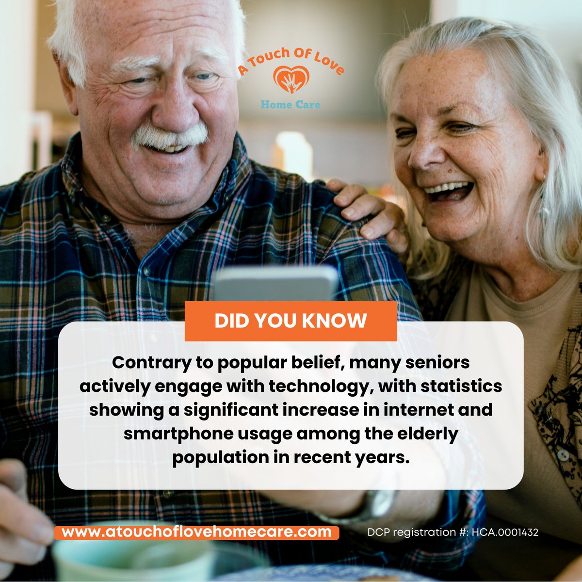 The use of technology by seniors facilitates social connectivity, access to information, and independence, thereby enhancing their overall well-being and quality of life. 

#AgeIsJustANumber #TechSavvySeniors #SeniorCare #ATouchofLoveHomeCare #ElderCare