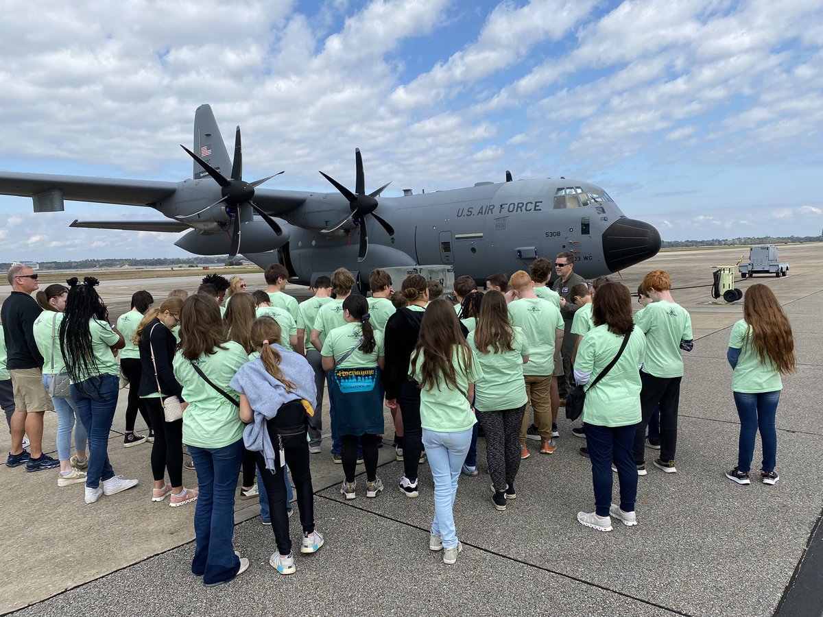 Junior Beta Club students from Bogue Chitto school toured the WC-130J today to learn about opportunities in the Air Force Reserve such as: career training, education benefits, travel, & advancement potential. For more information on AFR opportunities visit airforce.com/careers