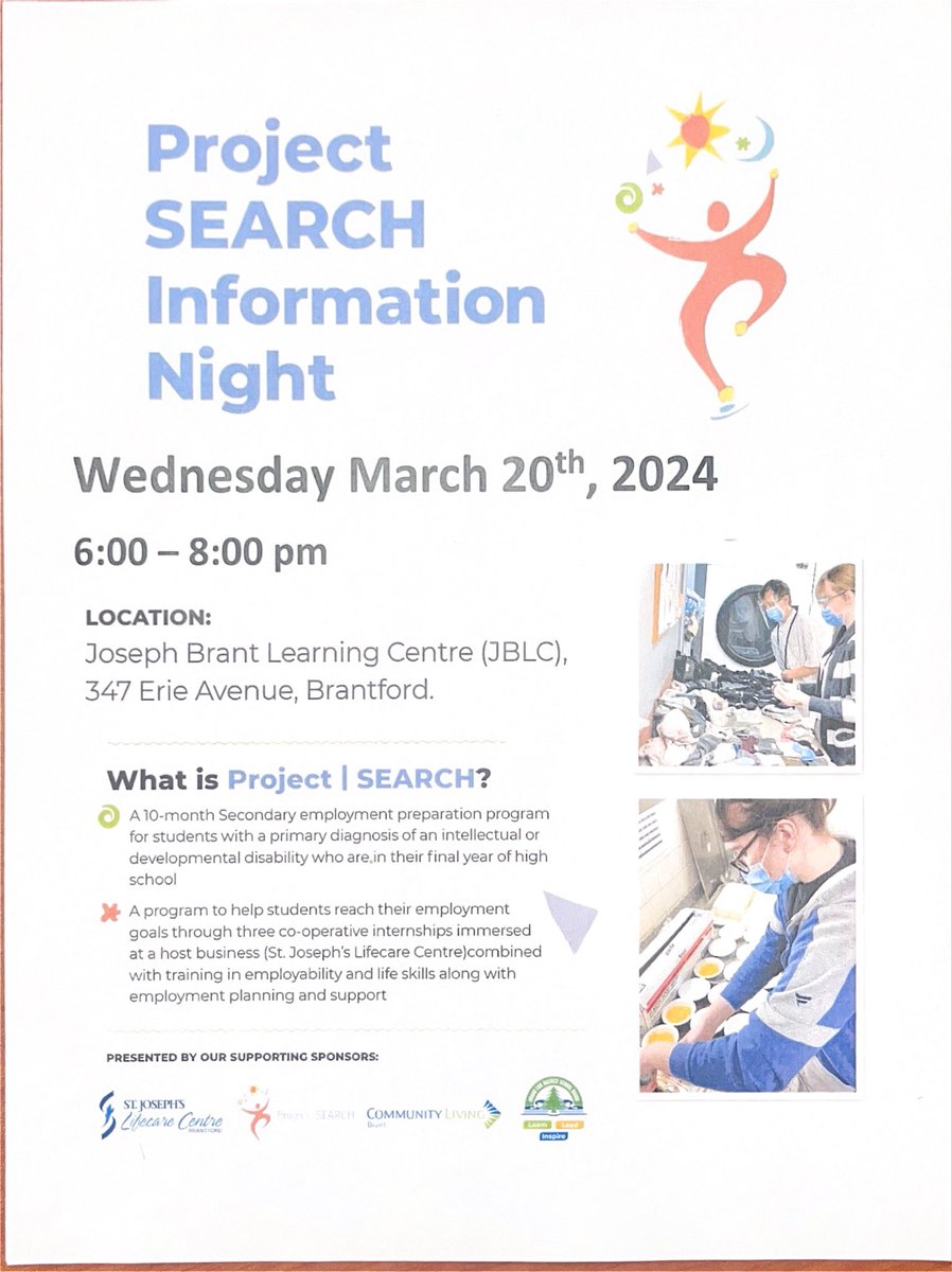 If you know someone in their last year of high school with an exceptionality who would benefit from a skills based experiential year learning program, please share this information. Wednesday March 20 is Project SEARCH Brantford’s information night. See flyer for details. <a href="/GEDSB/">Grand Erie District School Board</a>