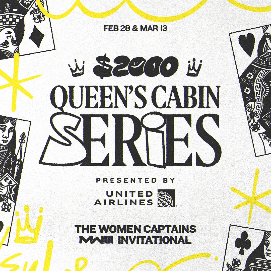 Take your seats and fasten your seatbelts. ✈️ We are taking you on a trip to the $2,000 Queens Cabin Invitational presented by @United 👑 Flight takes off Feb 28th. Tag a female captain you would like to take this flight with. 👇