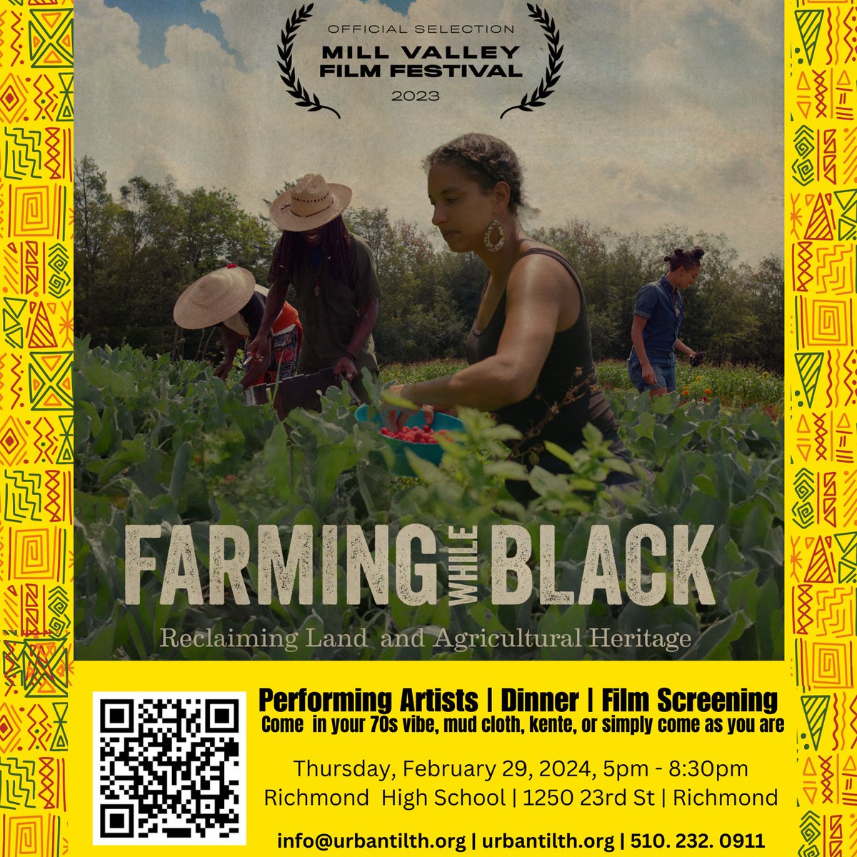 #northrichmonfarm #rhs #kontentfilms Performing artists, good eats, &the screening of Farming While Black! Dress in your 70s vibe, mud cloth, or come as you are. Join us as we celebrate the history & future of Black culture. Come & be in community with us! bit.ly/4bPkNPO