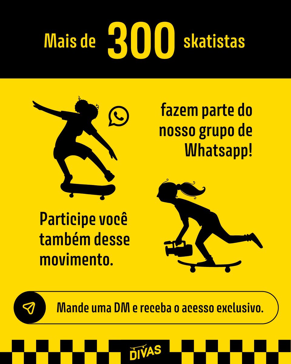 Calling all the DIVAS 🗣️ Venham se conectar com skateras de todas as regiões desse Brasilzão. Aguardamos vocês na DM! [Instagram: <a href="/divaskateras/">Divas Skateras</a>]