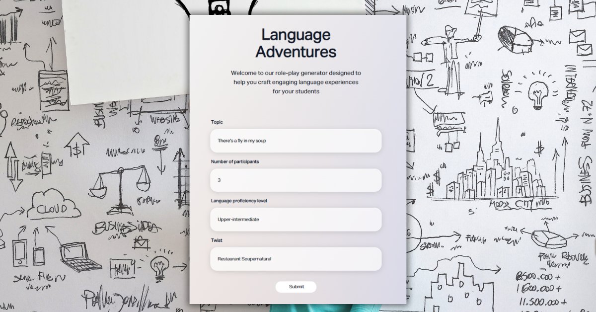 I've made this Role-Play Generator to help language teachers come up with more ideas for role-plays. We help you brainstorm, you craft the magic🌟 If you give it a try, your feedback will be much appreciated! See the link below⬇️
