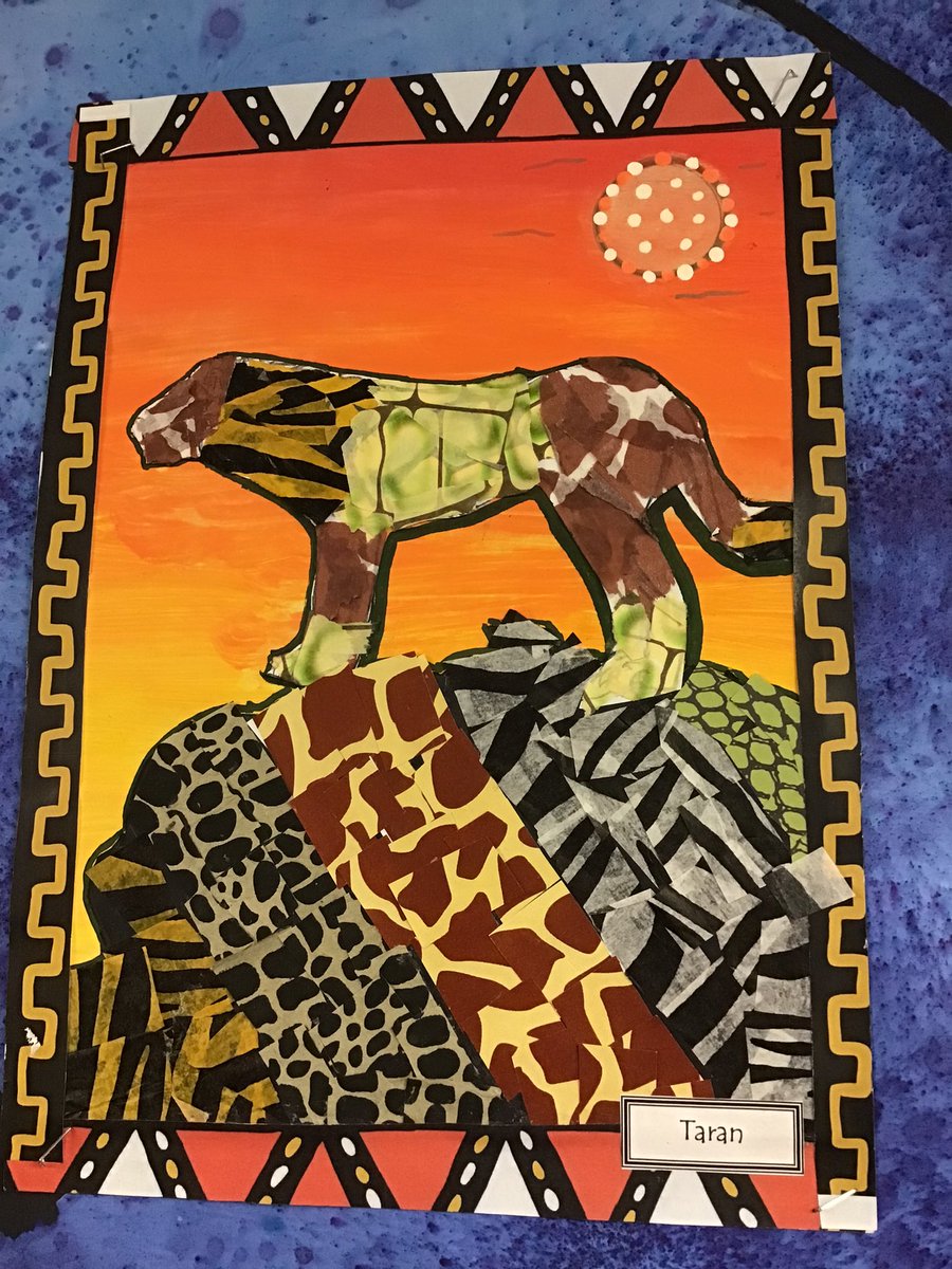 chadvaleprimary's tweet photo. #CVarts Spectacular African art by Year 6! 🌟👏🏼🎨❤️ https://t.co/tVPrX2i766