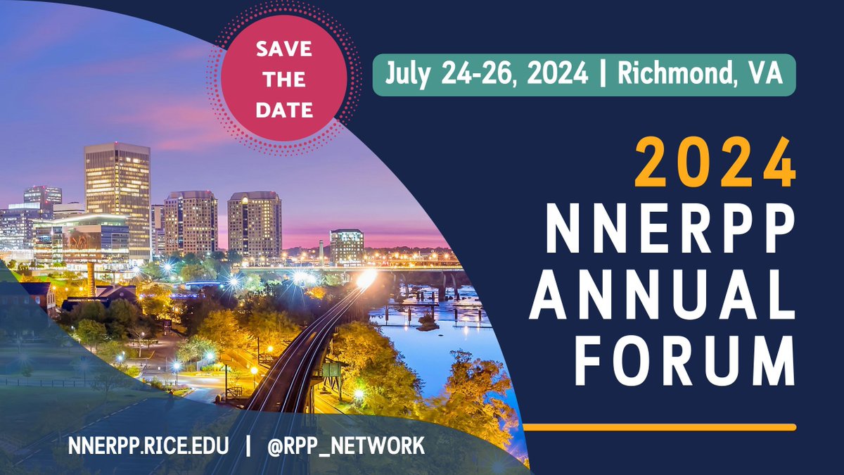 Hey, NNERPP! It’s official: Please save the date for the 2024 NNERPP Annual Forum:
JULY 24-26 | RICHMOND, VA
NNERPP member <a href="/RichmondMERC/">RichmondMERC</a> is co-hosting! Registrations opening soon… please stay tuned. We can’t wait to see you there! #NNERPP24