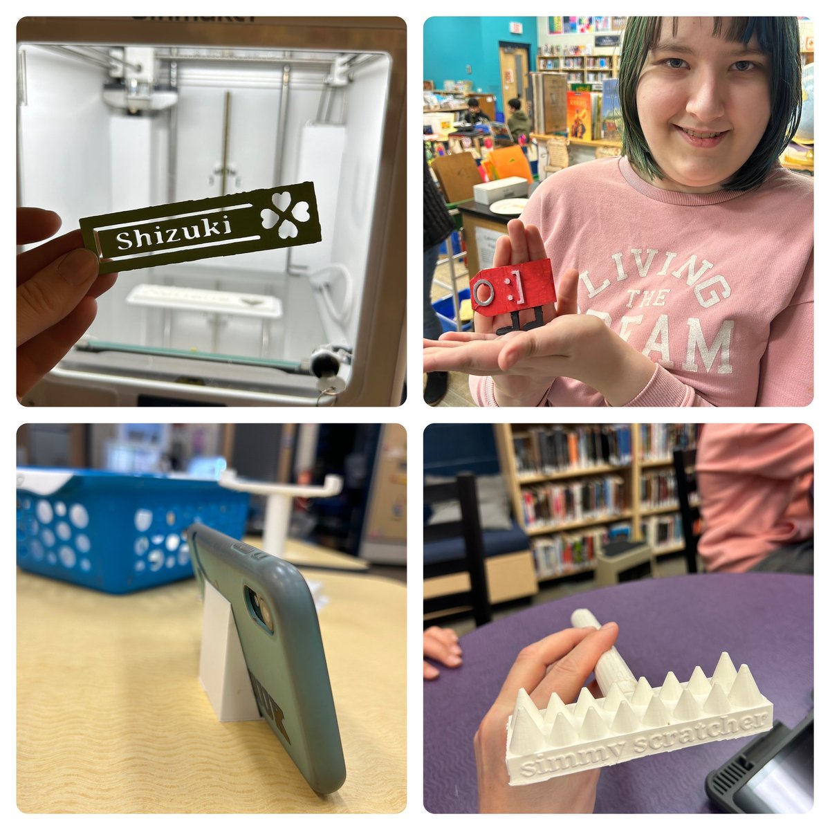 laidlawllc's tweet photo. The 7/8 classes designed and 3D printed practical objects that can solve a problem. They researched, designed in @tinkercad, and tested their product. Headphone stands, phone stands, bookmarks, back scratchers, cookie cutters, keychains and so much more! @LaidlawSchool https://t.co/1wTQ7SDdqV