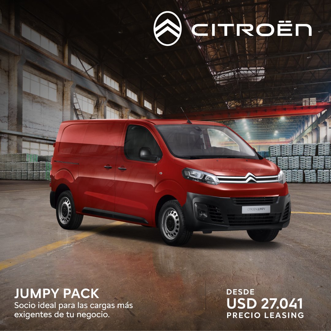 Cuando tu negocio es con Citroën Jumpy Pack, tu emprendimiento está pronto para un nuevo nivel.

PRECIO LEASING DESDE: USD 27.041
www,.citroen.com.uy