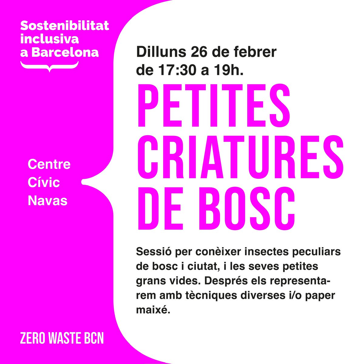 ZERO WASTE BCN (@zerowastebcn) on Twitter photo Apunta't trucant al 93 349 35 22 (Centre Cívic Navas), o a ccnavas@bcn.cat. Si necessites més informació, ens pots contactar a hola@zerowastebcn.com 🌱🐛 Apunta't trucant al 93 349 35 22 (Centre Cívic Navas), o a ccnavas@bcn.cat. Si necessites més informació, ens pots contactar a hola@zerowastebcn.com 🌱🐛