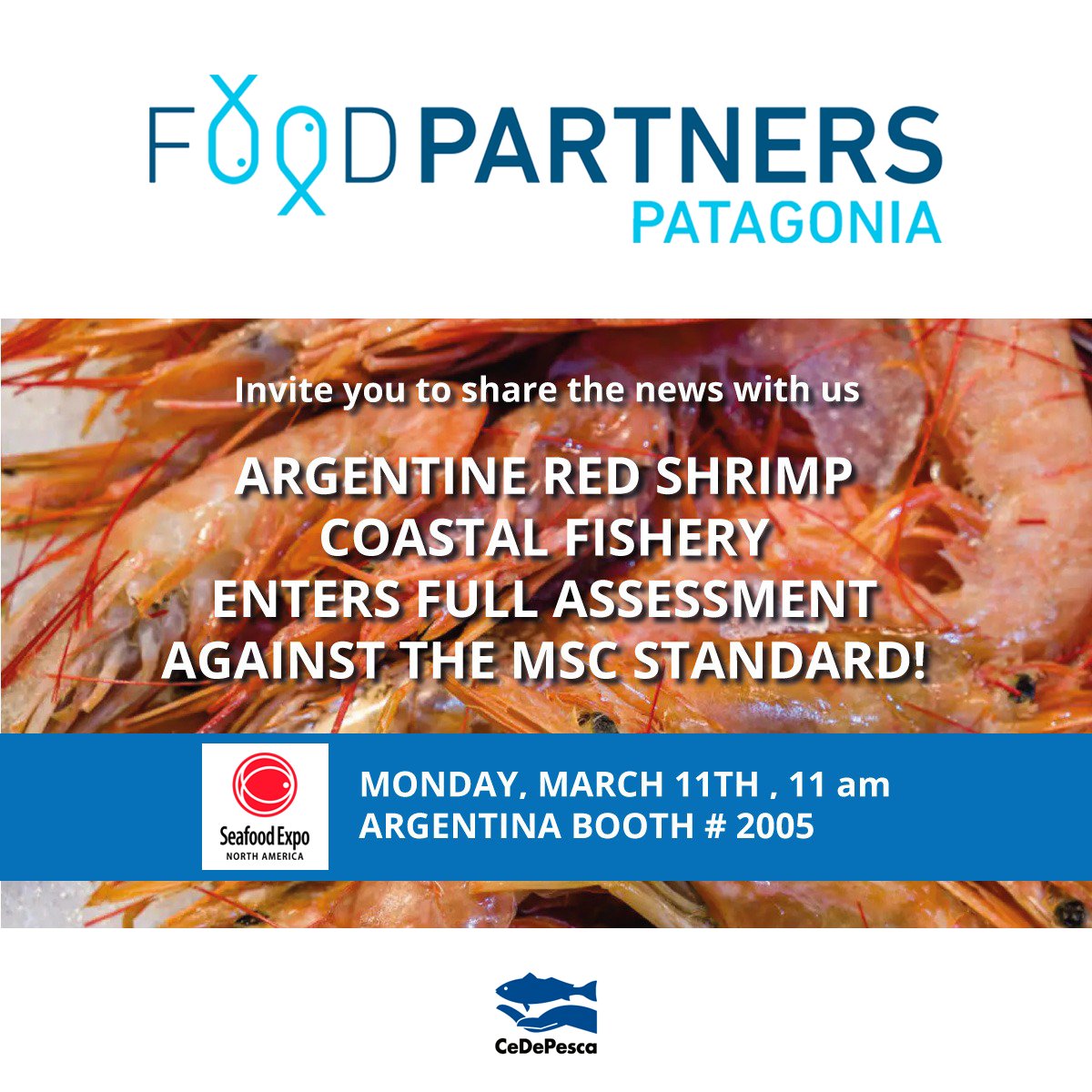 FPPatagonia's tweet photo. Save the date!!!🦐#shrimp #seafood #fishing #seafoodexpo #SENA2024 https://t.co/cXD9KbrFWZ