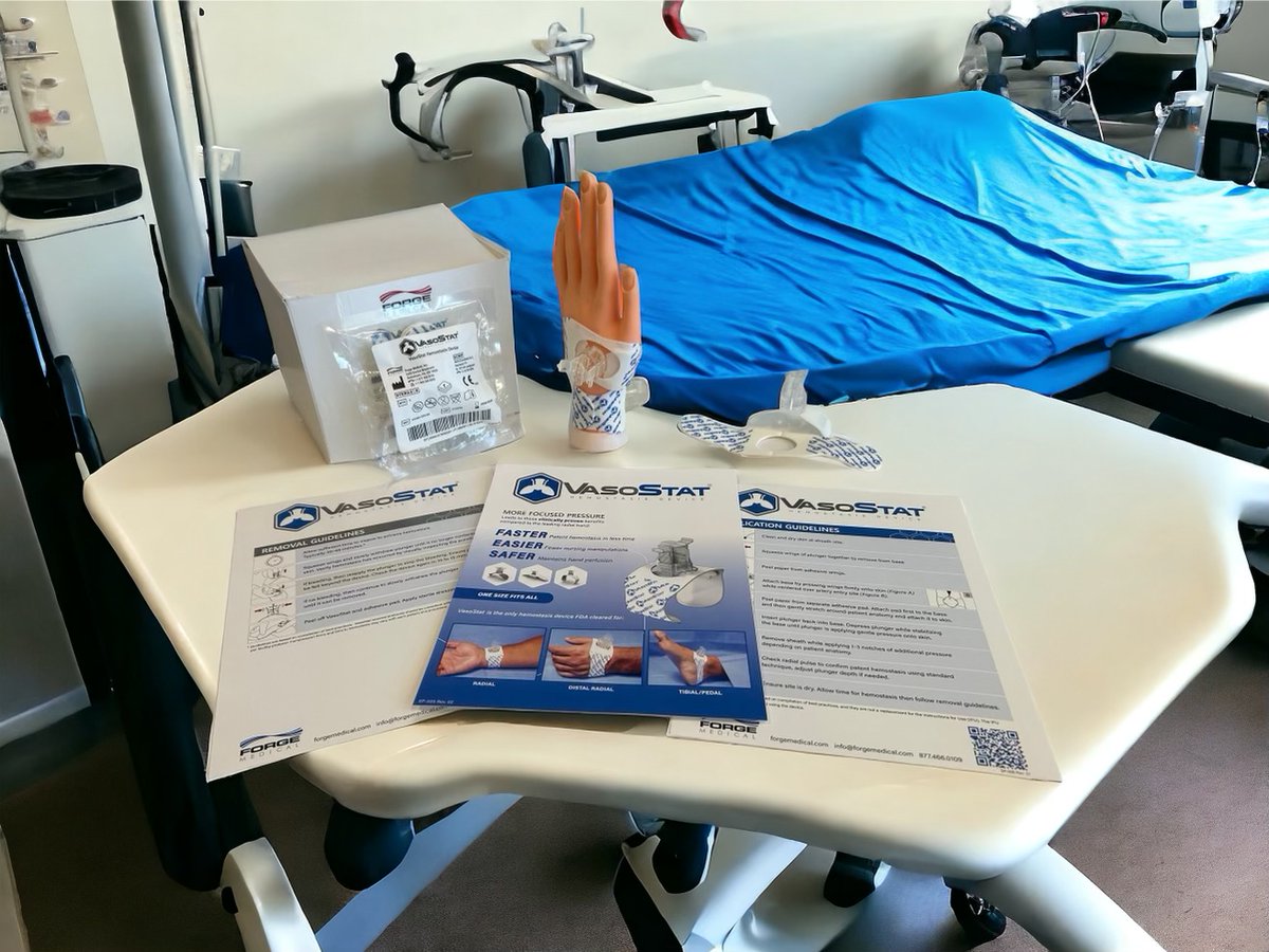 ForgeMedical's tweet photo. #VasoStat is a vital part of the solution to achieve quicker #hemostasis. Making #Nurses &amp; #Techs excited to use for all of our different applications. Message today to learn how to save time for your facility.  #closuredevice #cathlab #focusedcompression #radialfirst #pedalfirst https://t.co/HIIJrSdzup