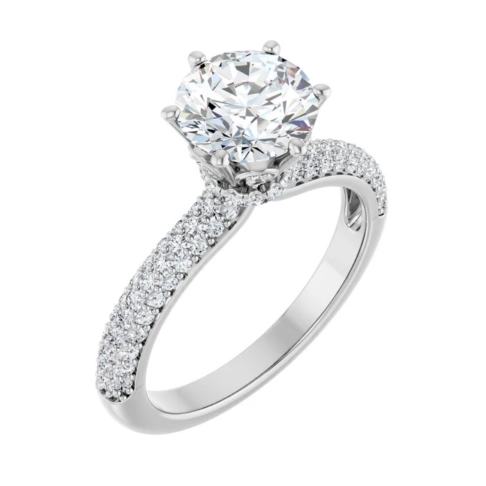 2 Carat Lab-Made #Diamond Aurora Grace #Engagement Ring in 14K White Gold or Platinum, from Apples of Gold #Jewelry - Shop: applesofgold.com/2-Carat-Lab-Ma… #DiamondRing #DiamondRings #EngagementRing #EngagementRings #WeddingRing #WeddingRings #Fashion #Style #Wedding #WeddingStyle #Bride