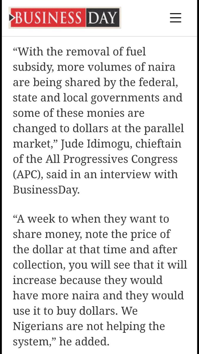 firstladyship's tweet photo. The causes of Naira Depreciation:

1. Insecurity.
2. Corruption.
3. Incompetence.
4. Monthly FAAC Disbursements.
5. The Massive Crude Oil Theft.
5. Low Foreign Direct Investments.
6. The N33 Trillion CBN’s Ways & Means.

Adams Oshiomhole passed a Vote of No Confidence on the Governor of the Central Bank of Nigeria, Yemi Cardoso. Yemi was accused of running a commercial bank under.

Binance & BDCs are only the symptom. Once FAAC is shared, members of the Executives rush down to their Aboki to change them into foreign currencies for warehousing.

Africa trying to compete with the West on Free Market is delusional. You cannot be whiter than the Pope. These are the reasons why the Naira is crashing against the Dollar. Don’t let the APC tell you otherwise.

Know your limitations & work within your means. Find African Solutions to your global problems like inflation & currency depreciation. Neoliberalism can never work in a Nigeria with less than zero comparative advantage.