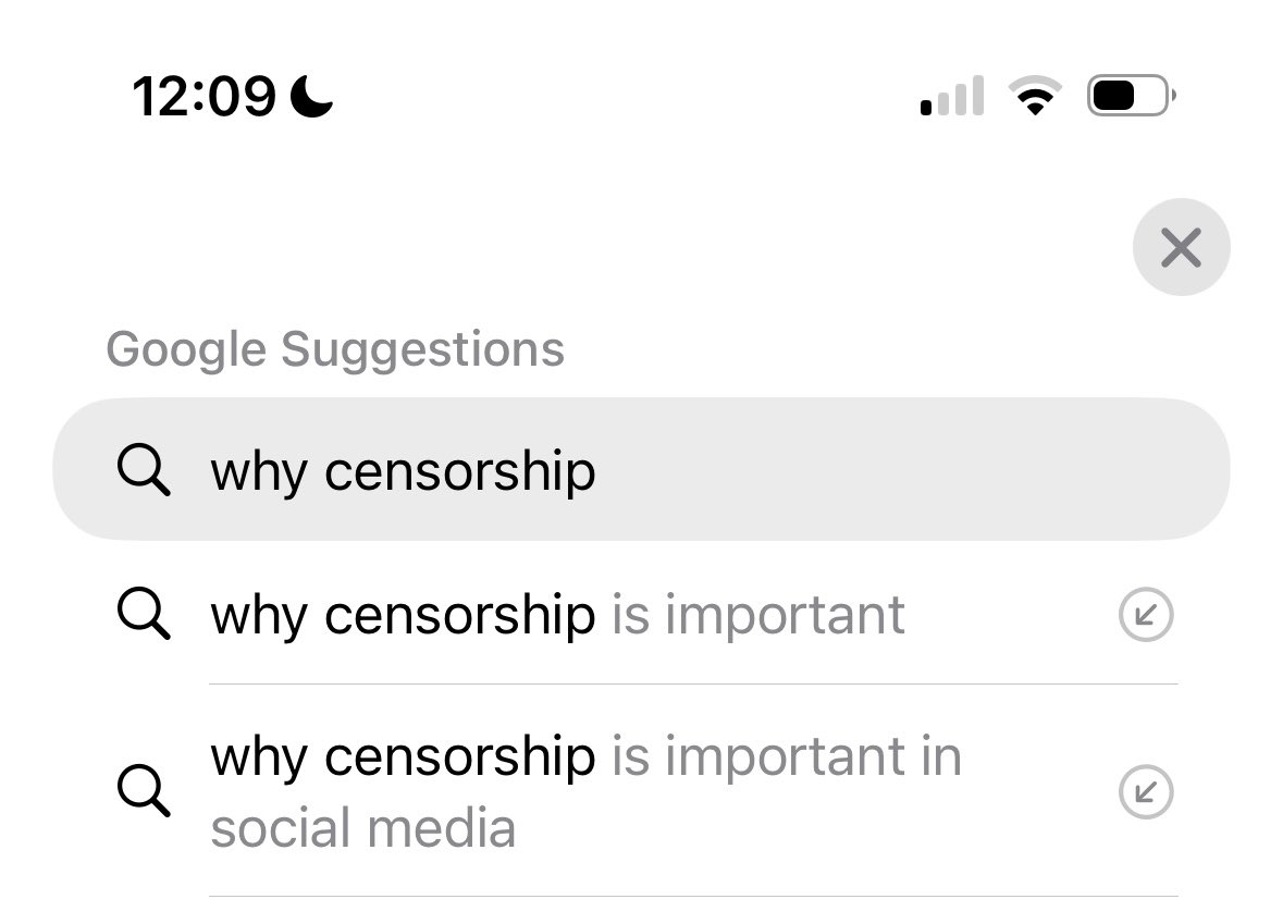 I just typed in a Google query on my phone and the top two choices are pro censorship!