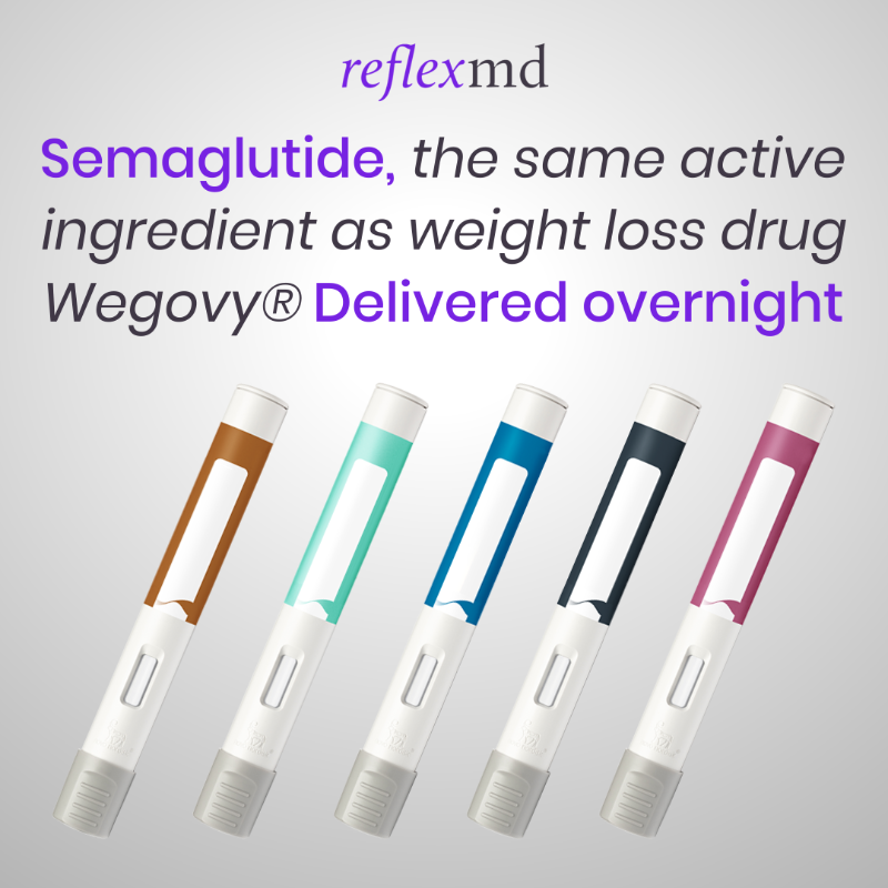 reflexmd_com's tweet photo. Semaglutide, the same active ingredient as weight loss drug Wegovy®, delivered to you.