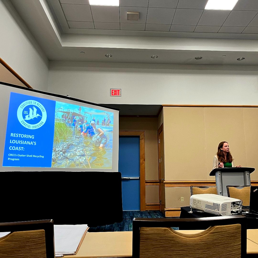 CRCL1988's tweet photo. CRCL's Oyster Shell Recycling Program is at #GOMCON this week! Did you catch our OSRP Coordinator, Fiona, present on the program? Learn more: https://t.co/AmWTtqunMs
#gulfofmexicoalliance #gomcon2024 #oystershellrecycling #coastalrestoration https://t.co/c16f9myvJZ