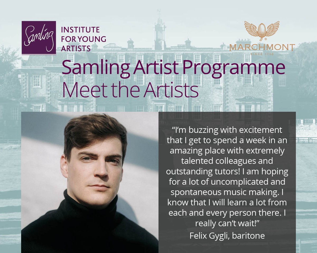 Swiss baritone Felix Gygli won first prize at the 2023 @FerrierAwards and took part in this year's Carnegie Hall SongStudio with @ReneeFleming. Last year he trained at @natoperastudio and is now at @operzuerich. Meet Felix at our masterclass on 2 March samling.org.uk/events/samling…