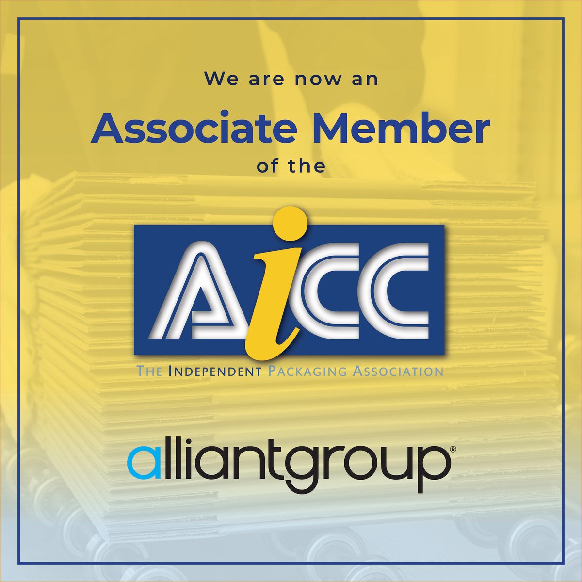 alliantgroup is excited to announce our new status as Associate Members of AICC, The Independent Packaging Association! We have been able to help their membership receive extensive refunds through Credits & Incentives for activities they do everyday. @FindaBoxMaker