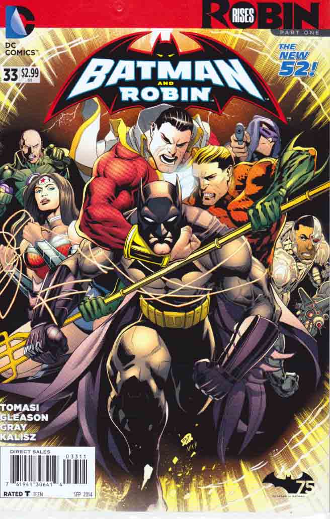 #BatmanAndRobin #33 (2014) #PeterTomasi Story, #PatrickGleason Artist, 1st Appearance of #Kalibak, 1st Appearance of #Batman's #HellbatArmor 'Robin Rises' It's Batman vs. the Justice League  rarecomicbooks.fashionablewebs.com/Batman%20And%2…  #KeyComicBooks #DCComics #DCU #DCUniverse #KeyIssue #NerdyGifts