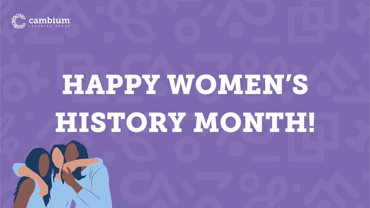 cambiumlearning's tweet photo. Please join the #CambiumFamily in celebrating  #WomensHistoryMonth!  🎉  

To help students immerse themselves in the topic, @Time4Learning has compiled a list of different activities for every grade level to learn more about the month and its meaning: https://t.co/guCeVpgvgD https://t.co/g4qeMxjzMz