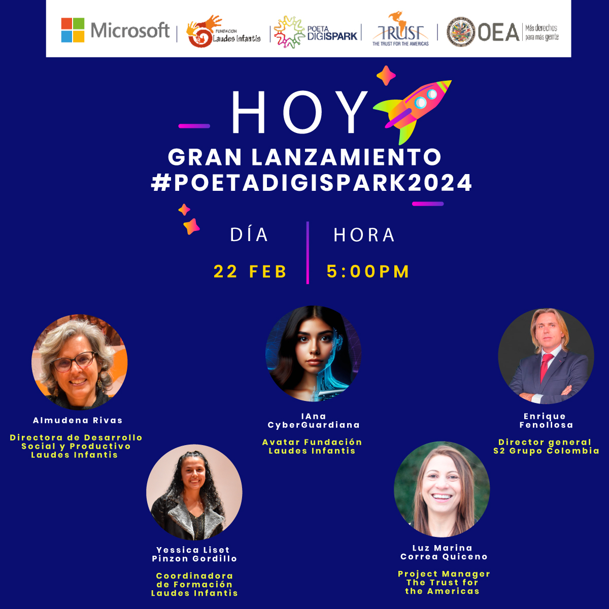 ¡Obtén herramientas de tecnología gratuitas para todos y todas! Únete al lanzamiento virtual de #PoetaDigiSpark2024  ¡Hoy, 22 de febrero, de 5:00 a 6:00 pm! 💻✨ 🔗 Enlace: meet.google.com/ixk-ndpd-rqy
#LaudesInfantis #PoetaDigiSpark2024 #microsoft #poetadigispark #trust4americas #oea