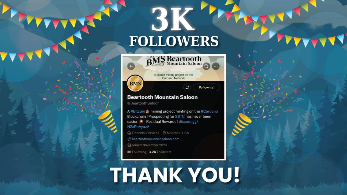 🎉 We’ve struck gold with 3K followers! 

A massive shoutout to our BMS community for joining us on this wild ride through the crypto mountains! 

Here’s to more mining, staking, and camaraderie. Thank you, pioneers! 🥳 

#BMSFamily #CommunityMilestone #OnwardAndUpward