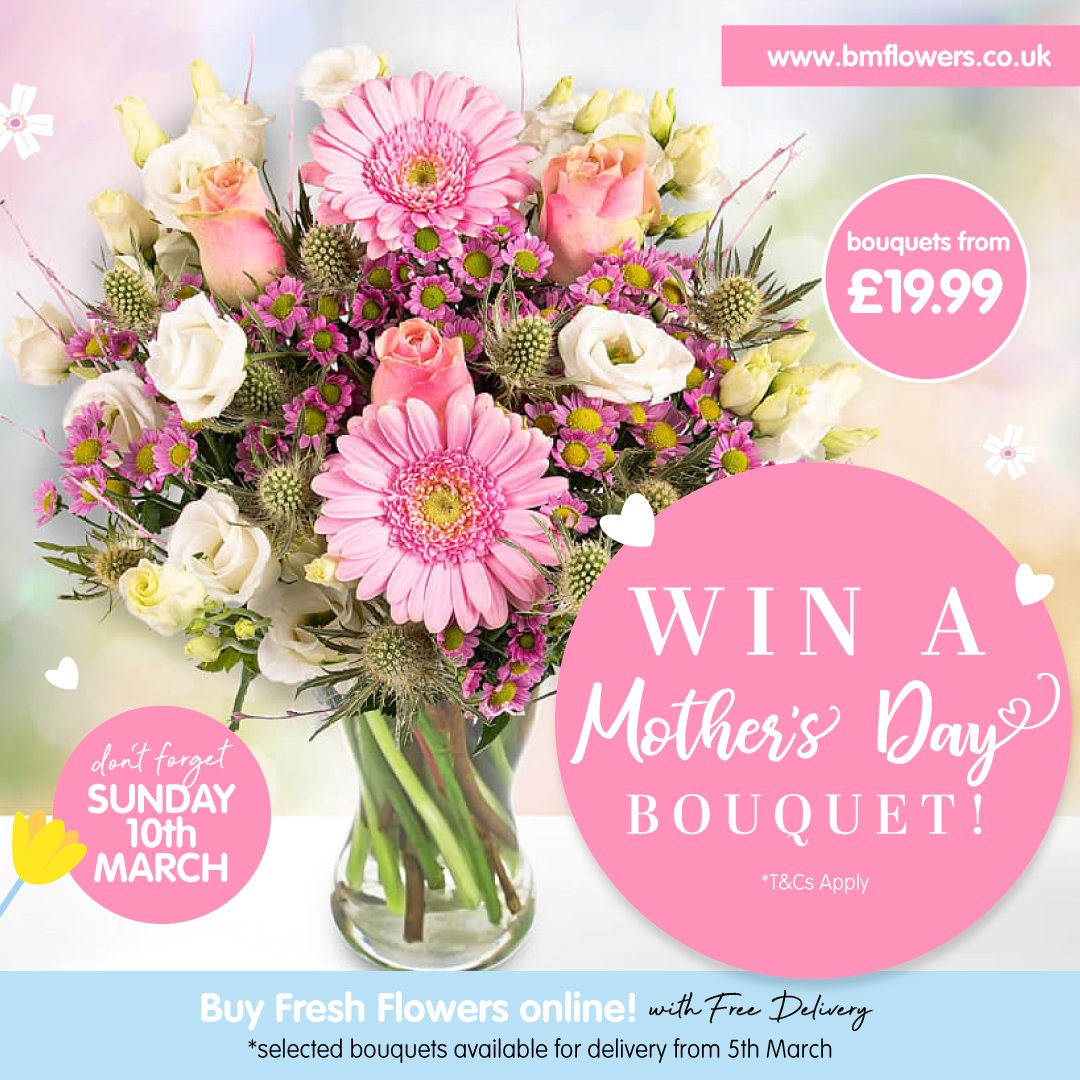 💮#COMPETITION TIME💮 #MothersDay is coming soon, so we're giving ONE lucky winner a chance to #WIN this stunning Mother's Day bouquet (available for delivery from 5th March!) For a chance to #WIN; 1) FOLLOW US 2) RT 3) COMMENT #BMMothersDay Competition ends 9am 29/2/24