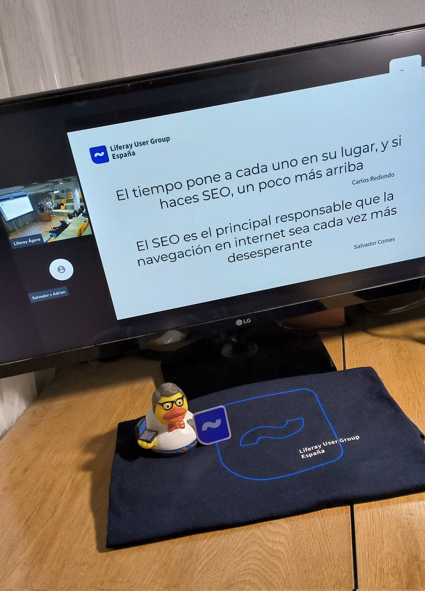 Hoy siguiendo la charla de <a href="/LUGSpain/">Liferay User Group Spain</a> en remoto. Muy interesante para conocer conceptos de SEO aplicados a Liferay 😎