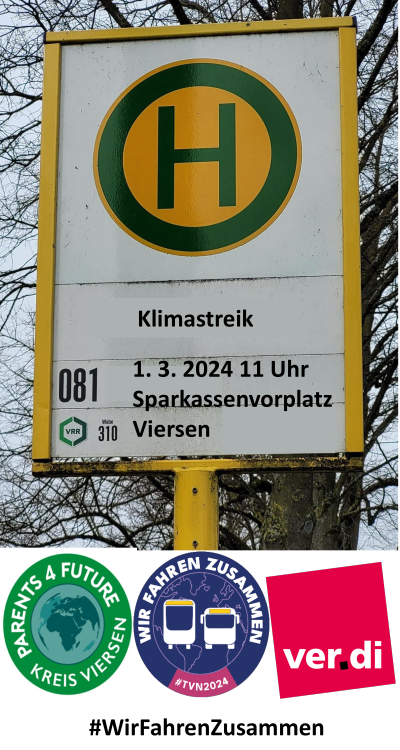 Wir unterstützen den Streik am 1.3. und rufen zusammen mit @_verdi  zu einer zentralen Streikaktion am linken Niederrhein in Viersen auf. #wirfahrenzusammen #Wirstreikenzusammen Gemeinsam für bessere Arbeitsbedingungen im ÖPNV, gemeinsam für sozial-ökologische Mobilitätswende.