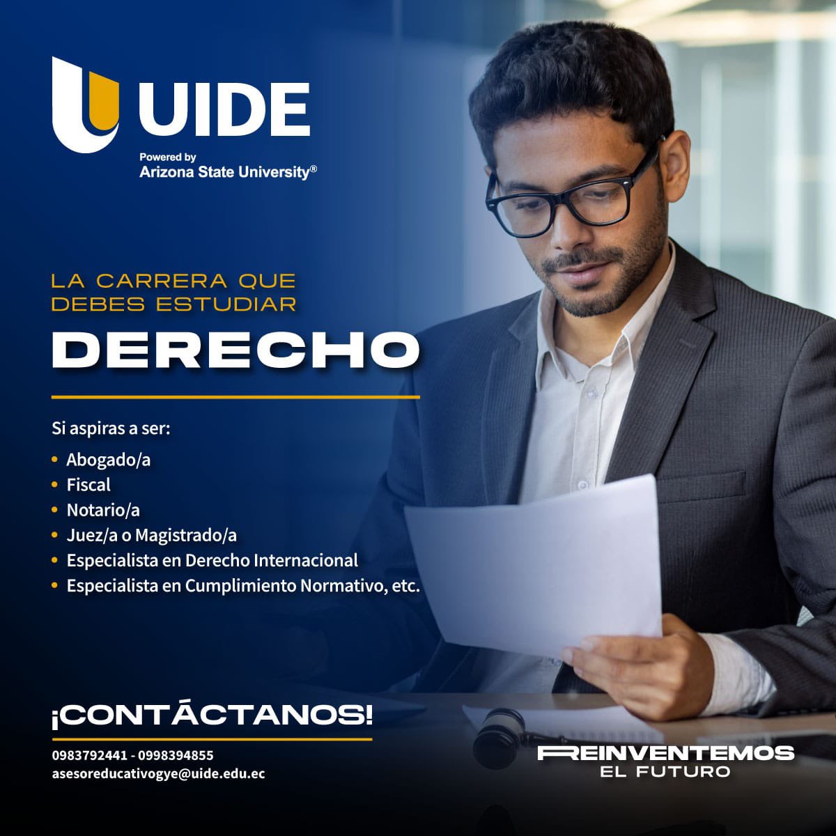 🎓 ¡Descubre el poder de la justicia y conviértete en un defensor del cambio! ¿Estás listo para ser la voz de los que no la tienen? #UIDEGYE #ReinventemosElFuturo #JusticiaParaTodos #CambiaElMundoConDerecho 🌍