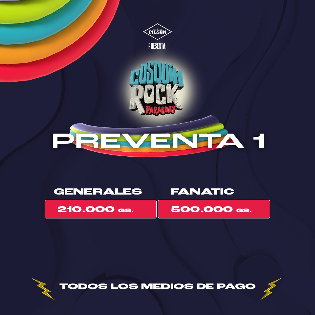 CosquinRockPy's tweet photo. 2024 RTs y tiro 1 de las bandas #CRPY24 🤘🏼🇵🇾🫡 https://t.co/Mm5KGzh8aU