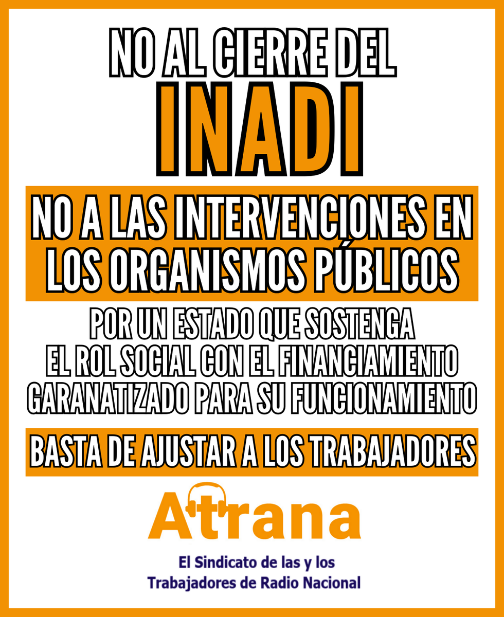 #NoAlCierredelINADI #INADI #AbajoelDNU #RadioNacional #MediosPublicos #UnidadDeLosTrabajadores #DefendamosLosMediosPublicos #inflación #Salario #Paritarias #radiodifusión #NacionalNoSeToca