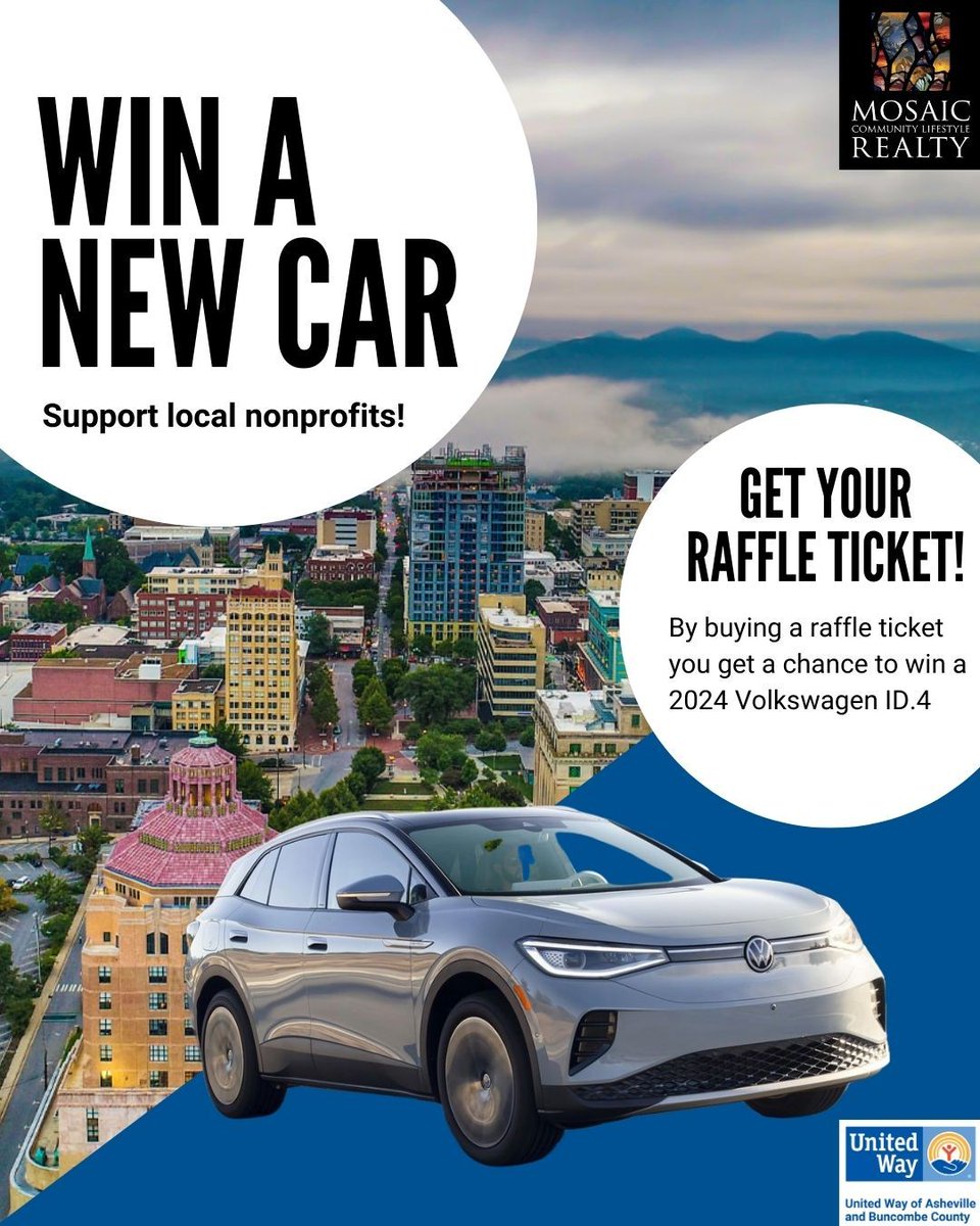 Join us for an amazing collaboration between Mosaic Community Lifestyle Realty and UWABC, in supporting over a dozen local nonprofits! You could win a 2024 Volkswagen ID.4 (or cash equivalent)! Can you believe it?

🌟 Buy your raffle ticket at:buff.ly/3T7PY1N