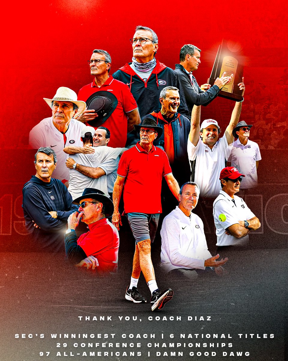After 36 years as head coach of the team, Manuel Diaz has announced he will retire from the program following the 2023-24 season. Thank you for being a Damn Good Dawg, Coach Diaz. 📰: gado.gs/bfa #HeartTeam // #GoDawgs