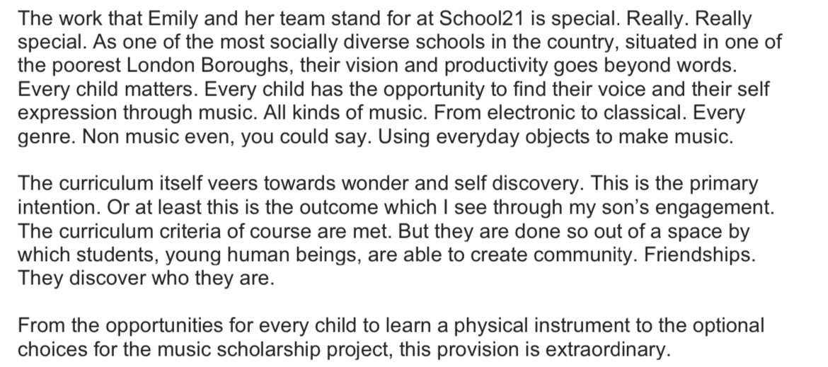 A well deserved night out for <a href="/school21_uk/">School 21</a> music team to celebrate our work and shortlisting for Outstanding Music Department at the <a href="/MDE_Awards/">Music & Drama Education Awards</a> 2024! No words for how above and beyond this team are! Thanks to our amazing parent community whose letter nominations got us here ❤️