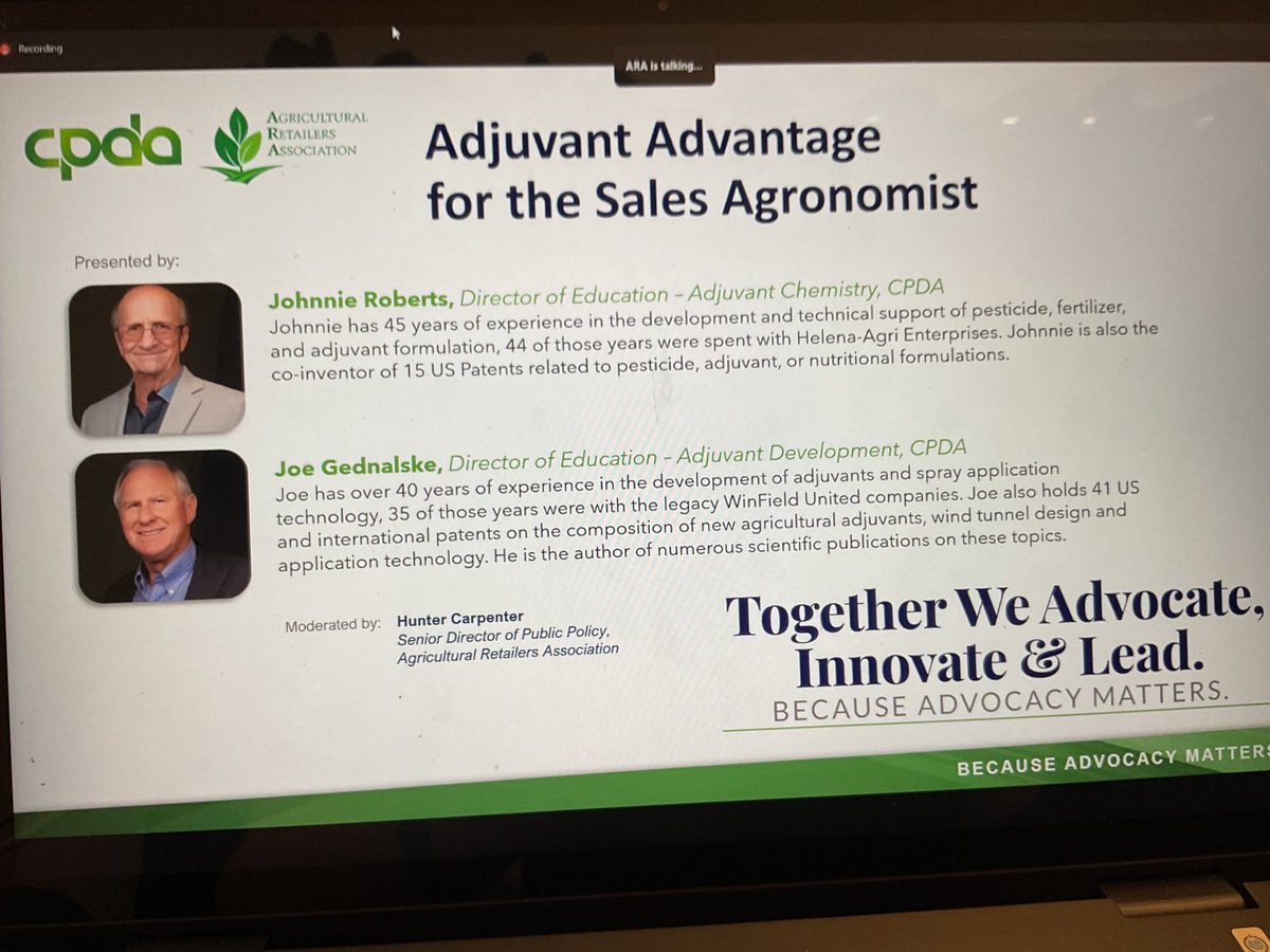 GregDahl8's tweet image. Thanks to Joe Gednalske, Johnnie Roberts, #CPDA an #ARA for putting on a great Webinar on Adjuvants and Aerial Application! Great Information!