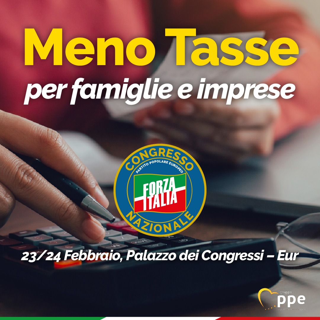 forza_italia's tweet photo. Al Congresso Nazionale di Forza Italia del 23-24 Febbraio, proposte cruciali per rilanciare l' #economia e alleggerire le #tasse per famiglie e imprese. https://t.co/kachk8yjc3